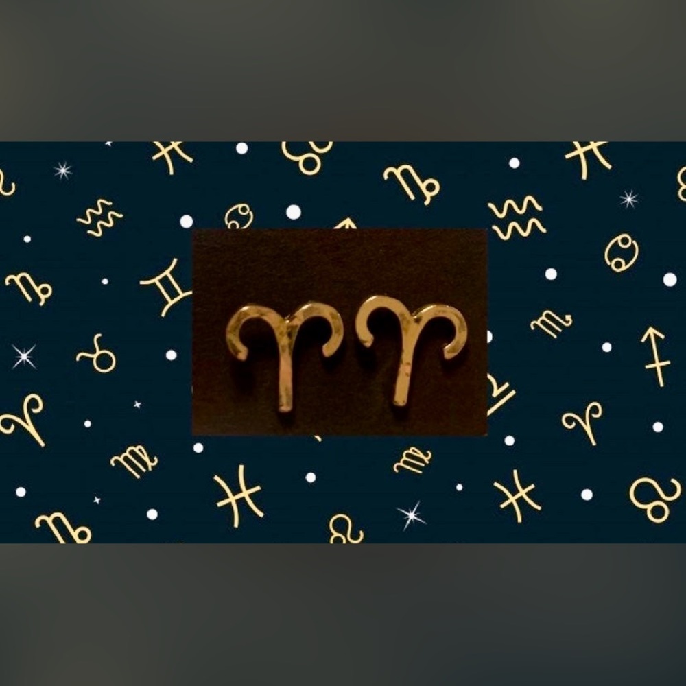 Aries Gold Stud Earrings